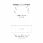 Uitschuifbare moderne glazen eettafel gemaakt in Italië, Azad Viadurini