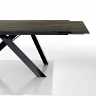 Uitschuifbare keramische glazen eettafel gemaakt in Italië, Wilmer Viadurini