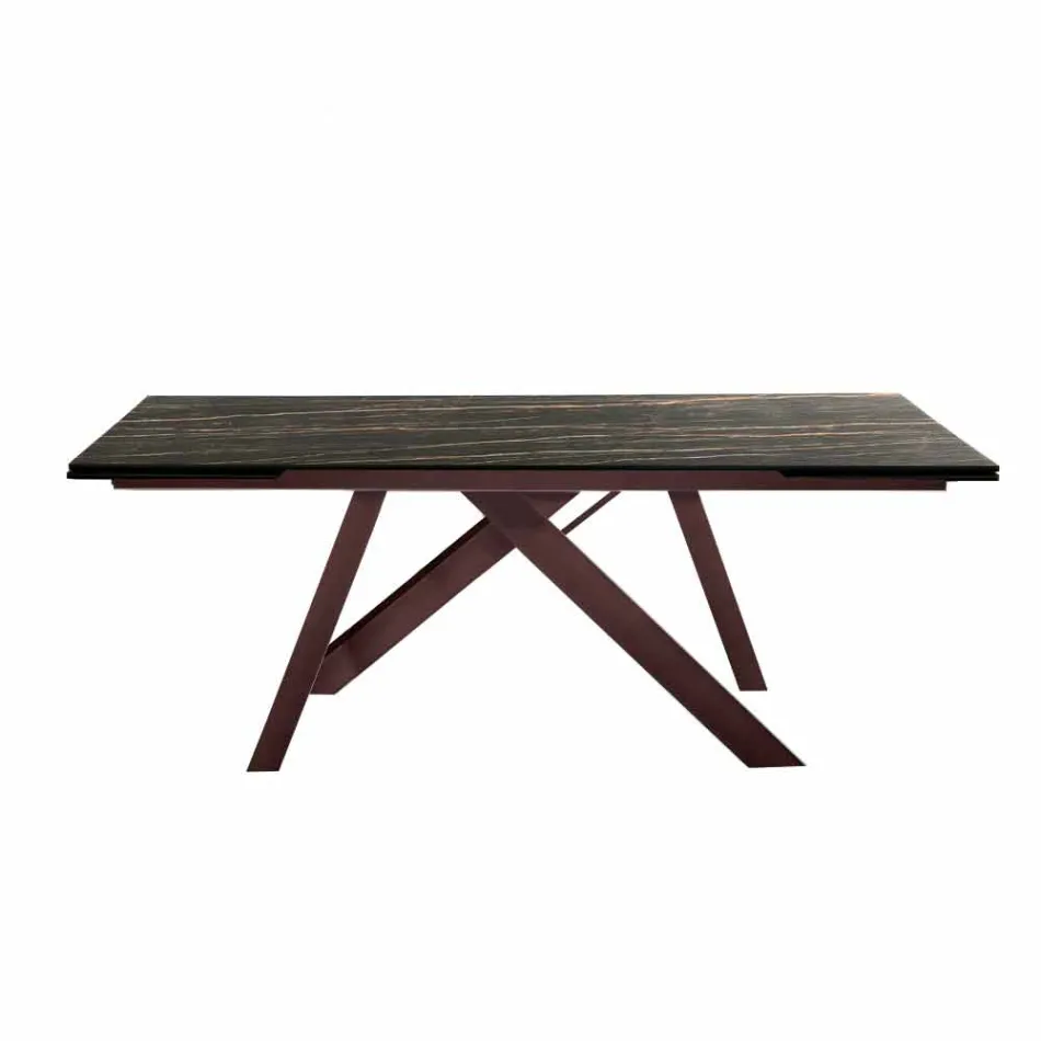 Uitschuifbare eettafel in glaskeramiek gemaakt in Italië, Wilmer Viadurini