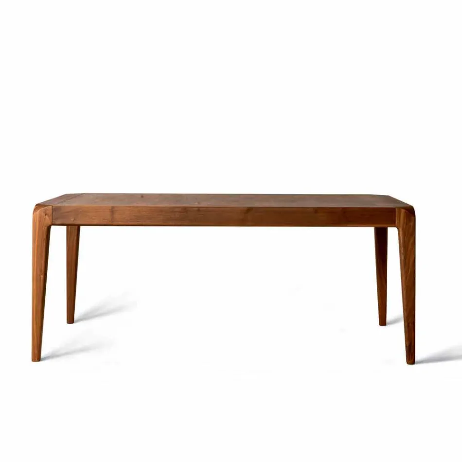 Uitschuifbare eettafel walnoten natuur modern design Sanni Viadurini