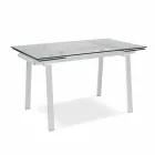 moderne glazen eettafel uitschuifbaar, W140 / D80 cm 200x, Nardo Viadurini