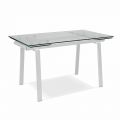 moderne glazen eettafel uitschuifbaar, W140 / D80 cm 200x, Nardo
