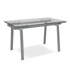 moderne glazen eettafel uitschuifbaar, W140 / D80 cm 200x, Nardo Viadurini
