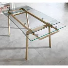 moderne glazen eettafel uitschuifbaar, W140 / D80 cm 200x, Nardo Viadurini