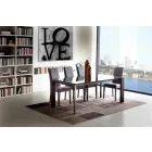 Uitschuifbare eettafel, top van gehard glas - Faleria Viadurini