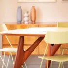 Handgemaakte eettafel in HPL en massief mahonie Made in Italy - eiken Viadurini