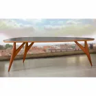Handgemaakte eettafel in HPL en massief mahonie Made in Italy - eiken Viadurini