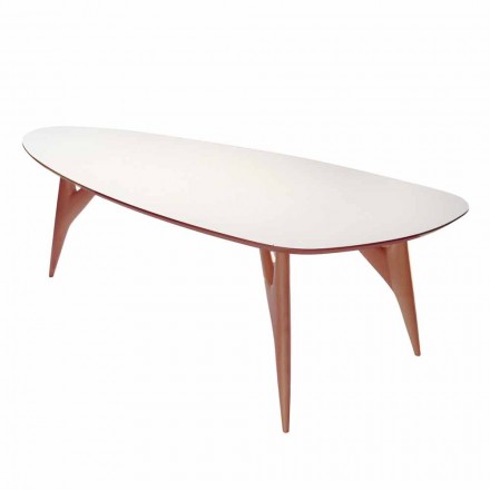 Handgemaakte eettafel in HPL en massief mahonie Made in Italy - eiken Viadurini