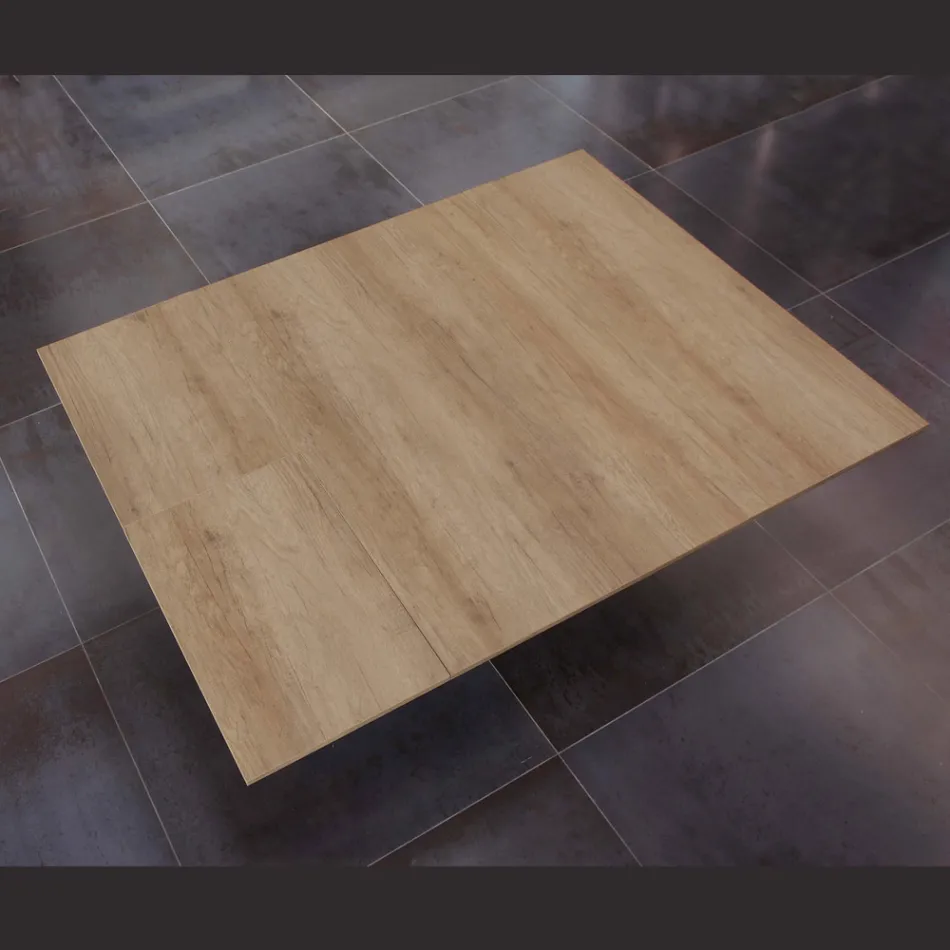 Eettafel die zich uitstrekt en verbreedt in melamine en metaal - Devendra Viadurini