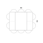 Eettafel die zich uitstrekt en verbreedt in melamine en metaal - Devendra Viadurini