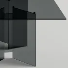 Eettafel met onderstel en rechthoekig glazen blad Made in Italy - Thommy Viadurini