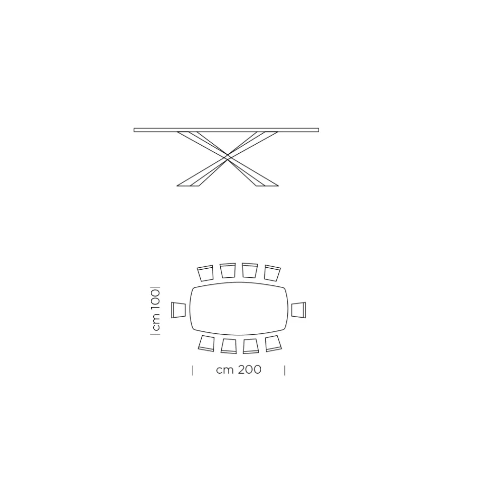 Eettafel met tonblad in HPL-laminaat Made in Italy - Grotta Viadurini