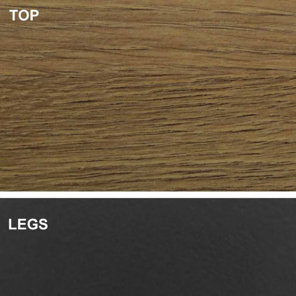 Eettafel met tonvormig blad in HPL-laminaat Made in Italy - Settimmio Viadurini