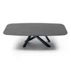 Eettafel met tonvormig blad in HPL-laminaat Made in Italy - Settimmio Viadurini