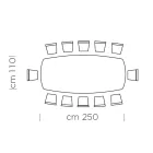Eettafel met tonvormig blad in HPL-laminaat Made in Italy - Settimmio Viadurini