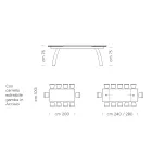 Eettafel met uitschuifbaar glazen blad Made in Italy - Antimo Viadurini