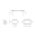 Eettafel met uitschuifbaar glazen blad Made in Italy - Antimo Viadurini