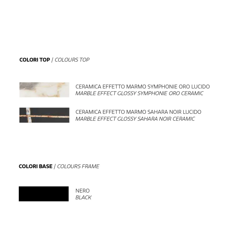 Eettafel met keramisch blad met marmereffect Made in Italy - Mirco Viadurini