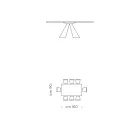 Eettafel met Fenix blad en stalen onderstel Made in Italy - Dalmatiër Viadurini