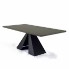 Eettafel met Fenix blad en stalen onderstel Made in Italy - Dalmatian Viadurini
