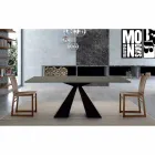 Eettafel met Fenix blad en stalen onderstel Made in Italy - Dalmatiër Viadurini