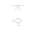 Eettafel met Fenix blad en stalen onderstel Made in Italy - Dalmatiër Viadurini