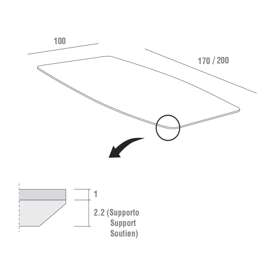 Eettafel met Hpl-blad en metalen onderstel Made in Italy - Aresto Viadurini