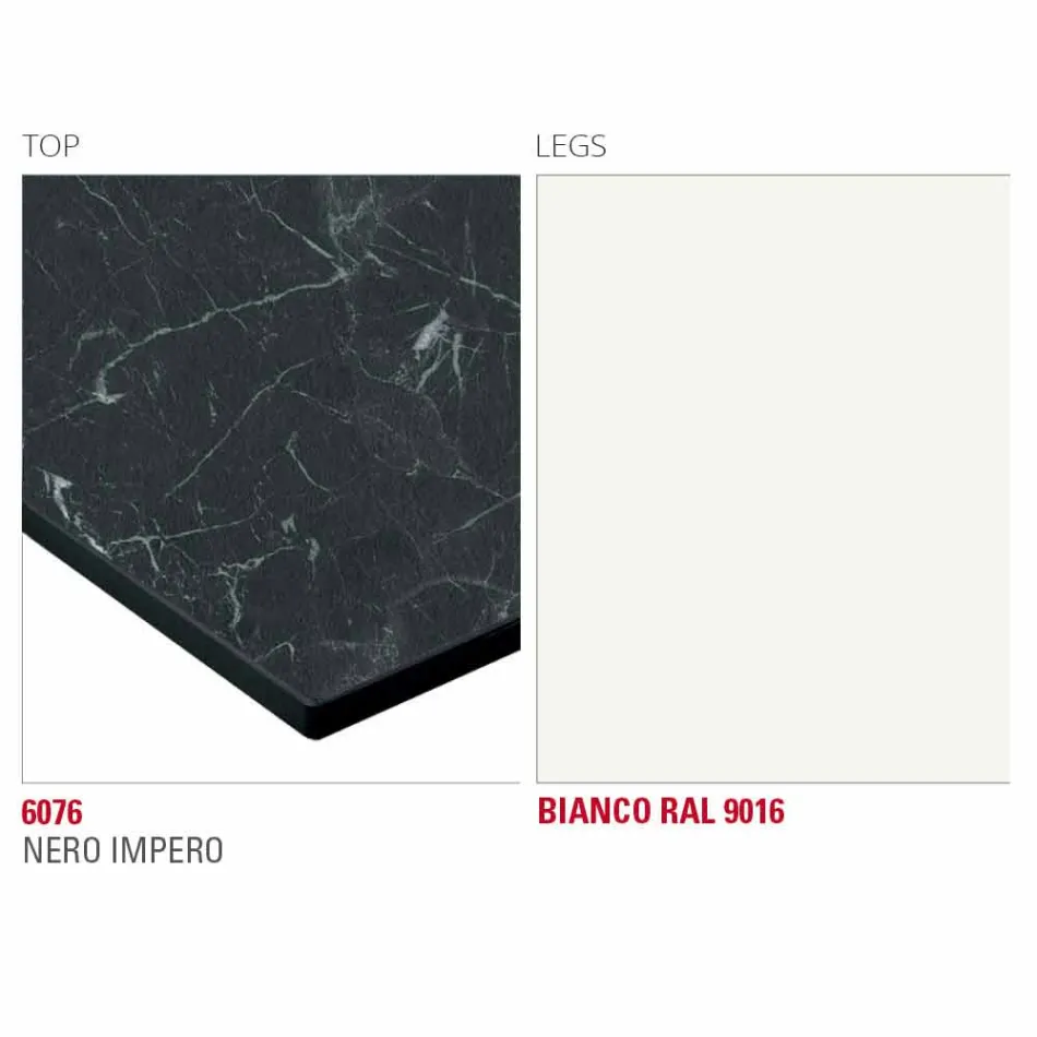 Eettafel met Hpl-blad en metalen onderstel Made in Italy - Aresto Viadurini