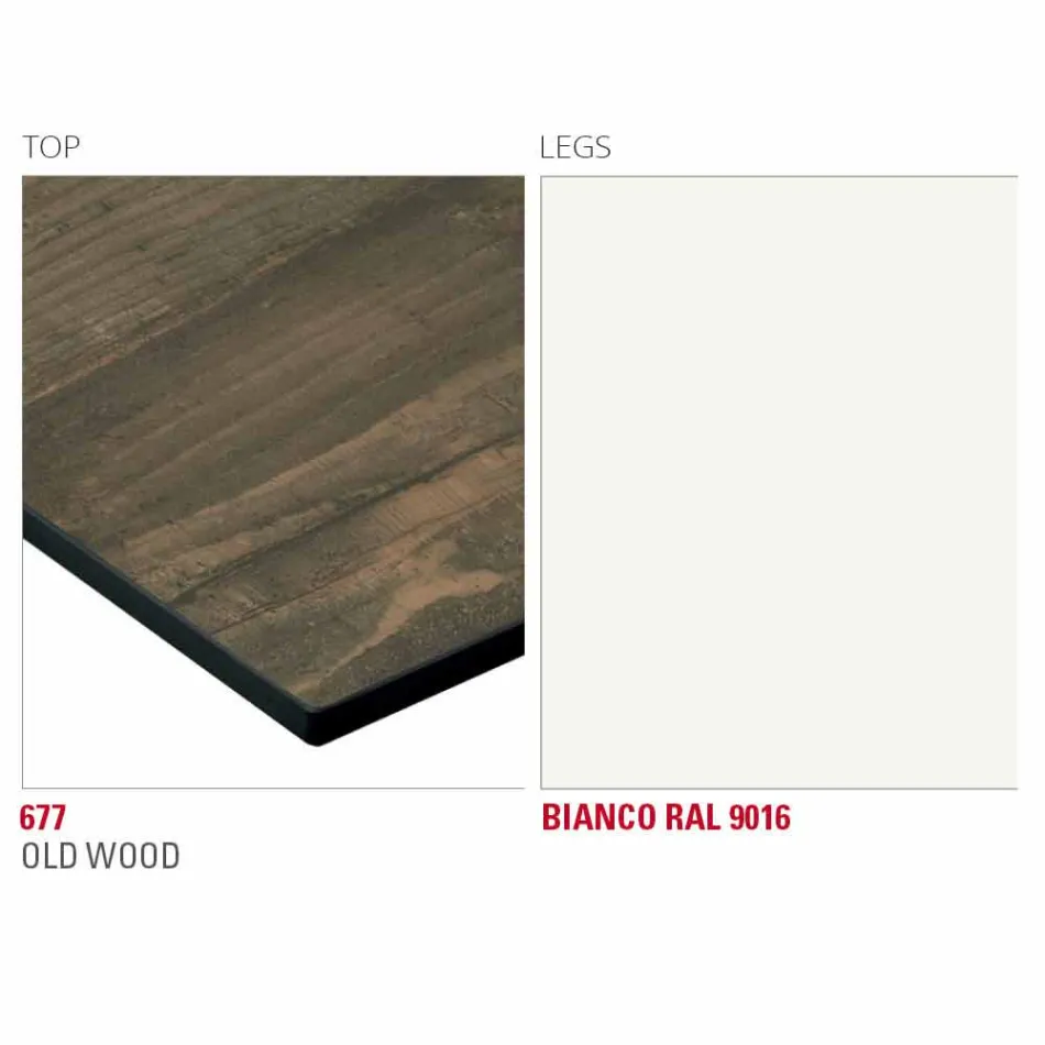 Eettafel met Hpl-blad en metalen onderstel Made in Italy - Aresto Viadurini