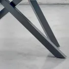 Eettafel met gefineerd houten blad Made in Italy - Settimmio Viadurini