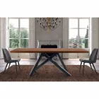 Eettafel met gefineerd houten blad Made in Italy - Settimmio Viadurini