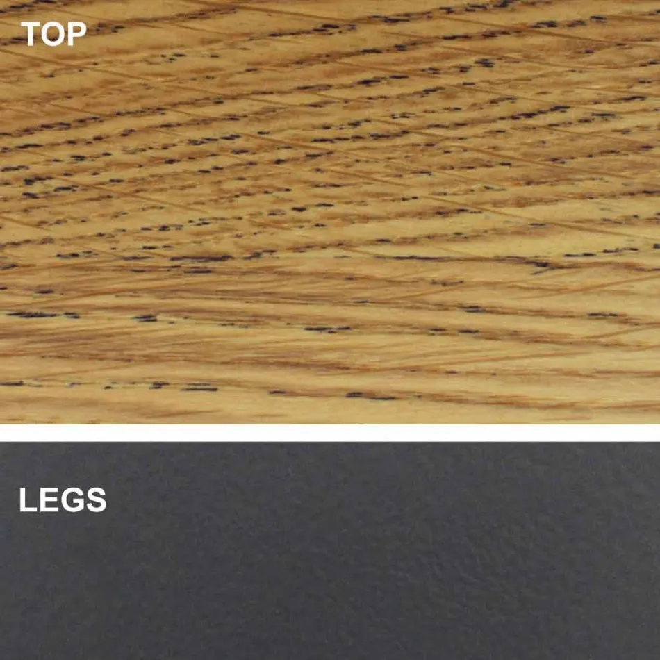 Eettafel met gefineerd houten blad Made in Italy - Settimmio Viadurini