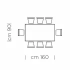 Eettafel met gefineerd houten blad Made in Italy - Settimmio Viadurini