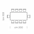 Eettafel met gefineerd houten blad Made in Italy - Settimmio Viadurini