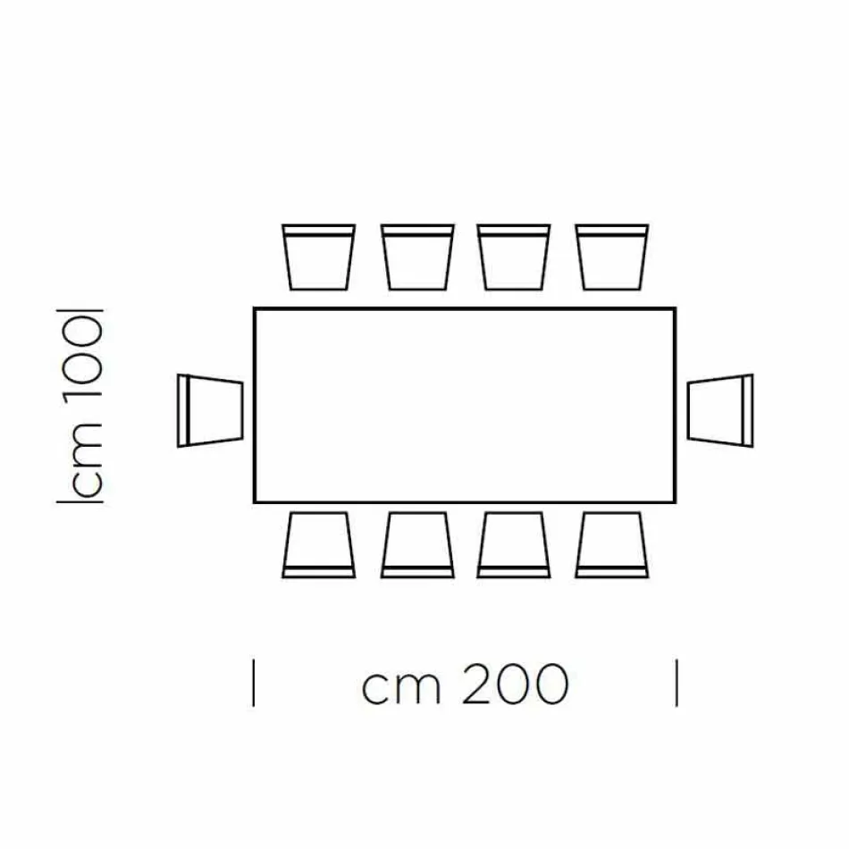 Eettafel met gefineerd houten blad Made in Italy - Settimmio Viadurini