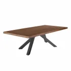 Eettafel met gefineerd houten blad Made in Italy - Settimmio Viadurini