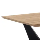 Eettafel met blad in Mdf gefineerde eiken afwerking - Helene Viadurini