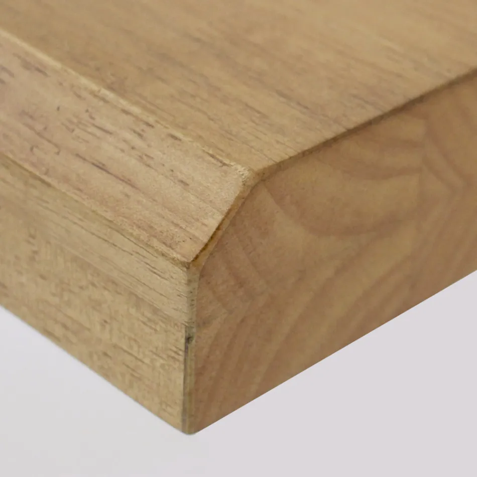 Eettafel met echt massief houten blad en metalen onderstel - Ibisco Viadurini