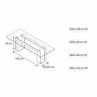 Eettafel met rookglazen blad en metalen onderstel 4 afmetingen - Speck Viadurini