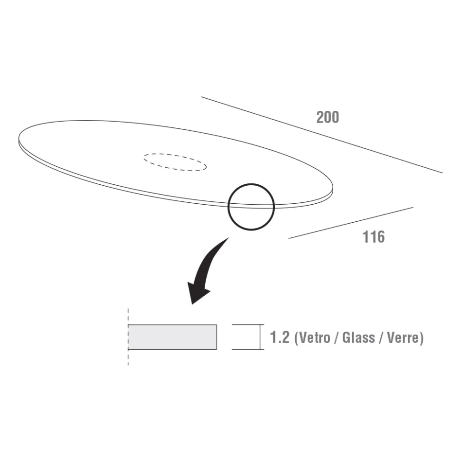 Kwaliteitseettafel met gemaakt in Italië gelakt glazen blad - Brontolo Viadurini