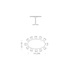 Eettafel met ovaal gefineerd blad Made in Italy - Dollars Viadurini