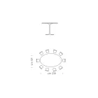 Eettafel met ovaal blad in HPL-laminaat Made in Italy - Dollars Viadurini