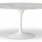 Eettafel met ovaal marmeren blad Made in Italy - Superb Viadurini
