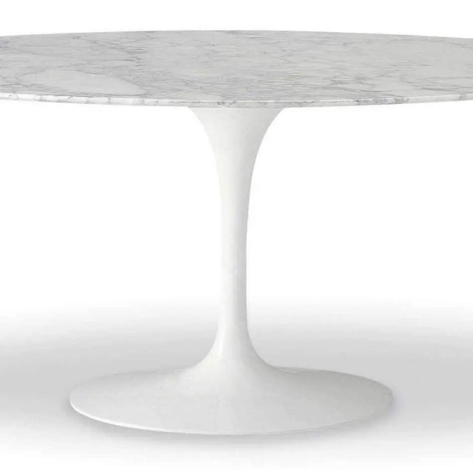 Eettafel met ovaal marmeren blad Made in Italy - Superb Viadurini