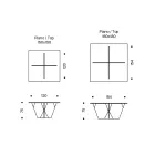 Eettafel met vierkant blad en glazen voet Made in Italy - Tiseo Viadurini