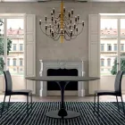Eettafel met rond blad van hoge kwaliteit Fenix, gemaakt in Italië - Dollars Viadurini