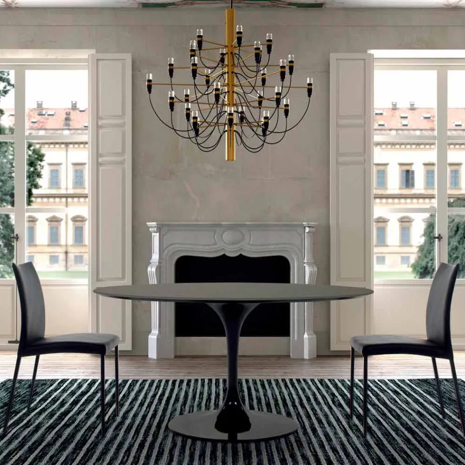 Eettafel met rond blad van hoge kwaliteit Fenix, gemaakt in Italië - Dollars Viadurini