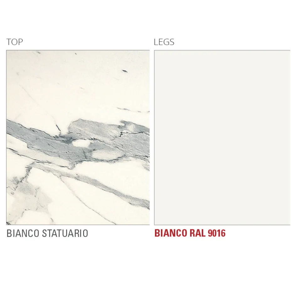 Eettafel met rond laminaatblad Made in Italy - Lingotto Viadurini