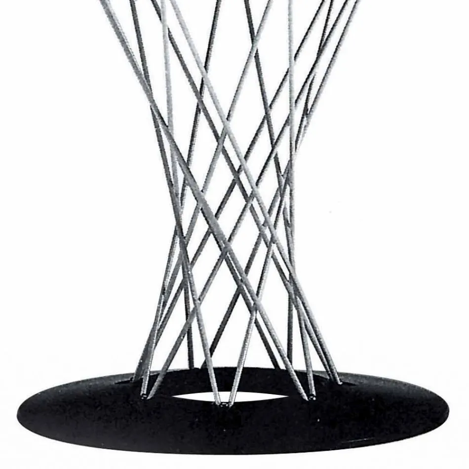 Eettafel met rond blad in zwart laminaat Made in Italy - Plaza Viadurini