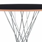 Eettafel met rond blad in zwart laminaat Made in Italy - Plaza Viadurini